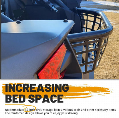 KUAFU Cargo Barricade Compatible with 2020-2025 Kawasaki Teryx KRX 1000 2023-2025 KRX4 1000 Luggage Rack Steel Cargo Bed Enclosure Tailgate Black Powder Coated LYMM-153