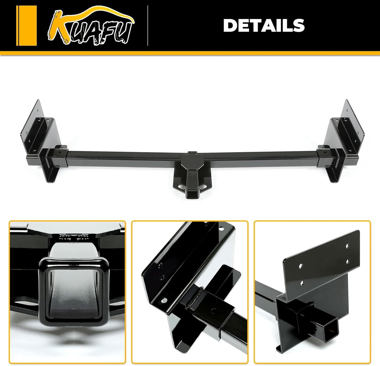 KUAFU Universal RV Trailer Hitch 2 Inch Class 3 Mount Receiver Tow Hitch Fits UP to 72inches Frame Replacement for 13703 Adjustable LYAM-688