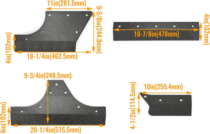 Kojem Door Armor Cladding Skid Plate Compatible with 2007-2018 Jeep Wrangler JK 4 Doors Powder Coated Steel Heavy-Duty Black Slider Rocker Guards Rock Panel LYAM-664