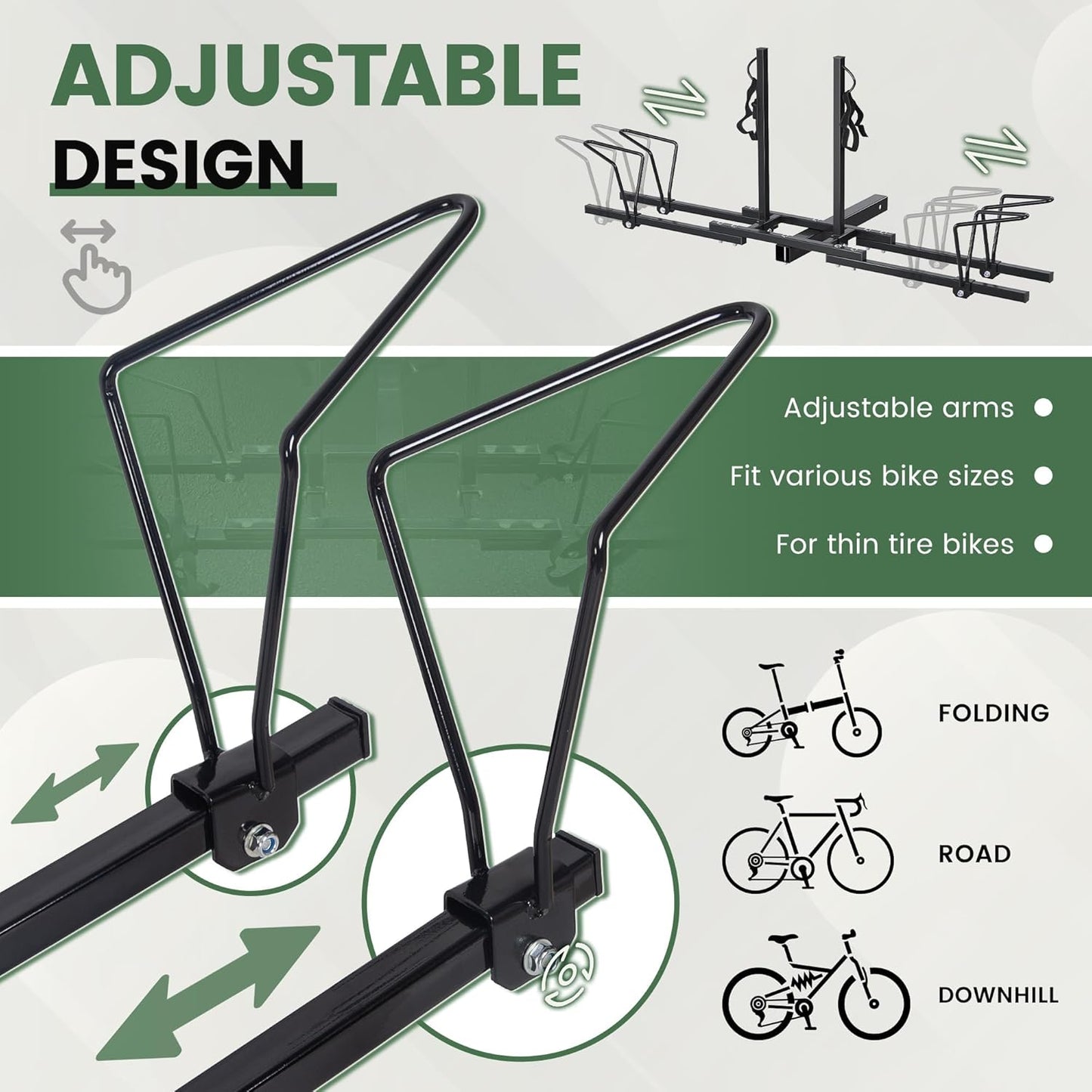ECOTRIC Hitch Mount Bike Rack 2'' Receiver Bicycle 2-Bike Rack for SUV Van Truck Car RV Minivans, 200 LBS Capacity Platform Style for Mountain Bike E-Bike Steel LYA-014S
