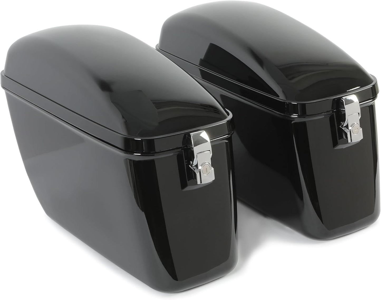 Vivid Black 60L Large Hard Saddle Bag Trunk W/brackets For Motorcycle Compatible With Harley-Davidson Dyna Honda Suzuki Kawasaki Yamaha Cruiser LW-B