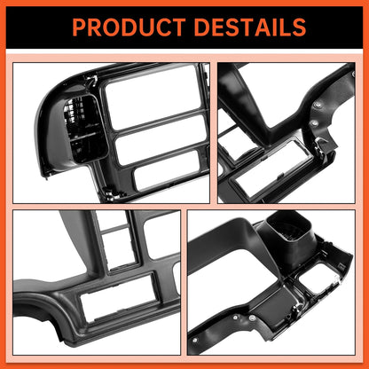 ECOTRIC Dashboard Radio Panel Compatible with 1995-1999 Chevy Chevrolet GMC C1500 C2500 C3500 K1500 K2500 K3500 Tahoe Suburban Blazer Yukon Plastic Textured Black LYAP-X1270-3