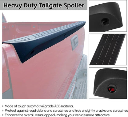 ECOTRIC Tailgate Cap Top Protector Molding Spoiler Cover Compatible with 2007-2013 Chevy GMC Silverado Sierra 1500 2007-2014 2500 3500 Replacement for 25844299 GM1904104 LYAP-241