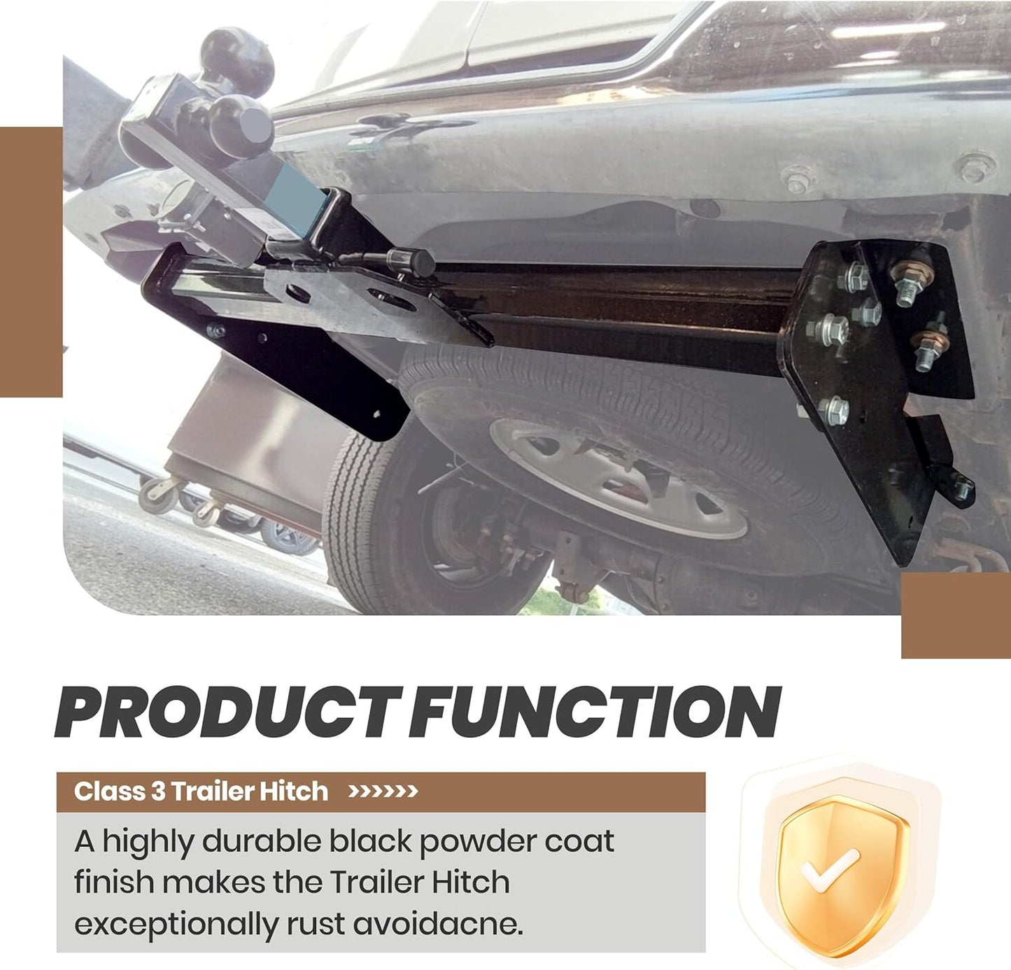 KUAFU 2 Inch Class 3 Trailer Hitch Compatible with 1996-2023 Chevrolet Express 1500 2500 3500 GMC Savana 1500 2500 3500 Towing Hitch Mount Receiver LYAM-693