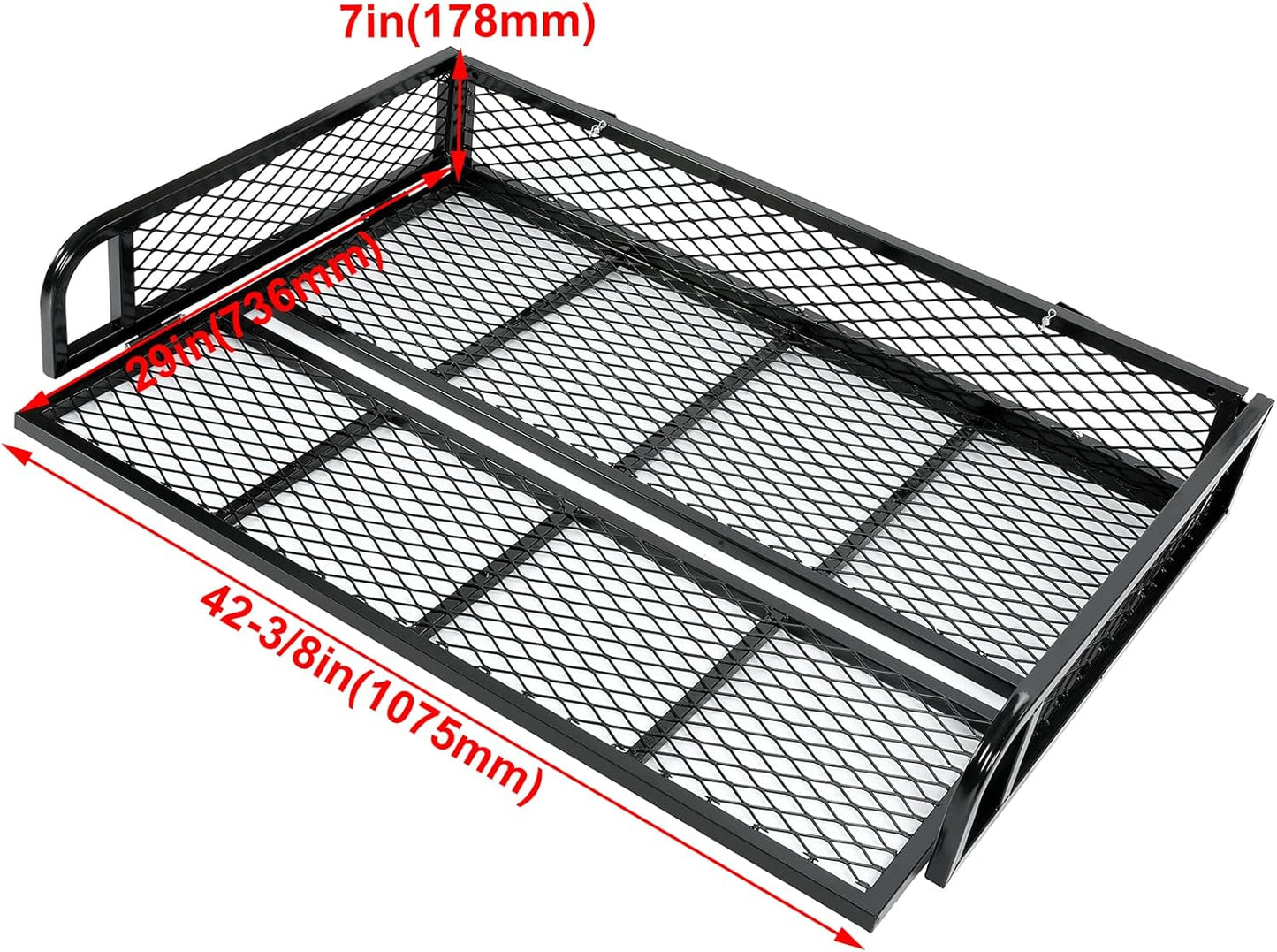 HECASA Universal Rear Cargo Basket Compatible with ATV Storage Rack Cargo Carrier Steel LYMM-089S-3