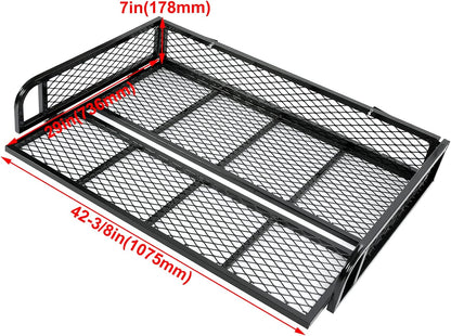 HECASA Universal Rear Cargo Basket Compatible with ATV Storage Rack Cargo Carrier Steel LYMM-089S-3