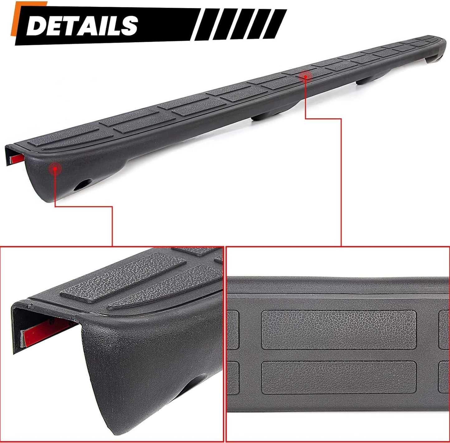 ECOTRIC Tailgate Spoiler Cap Cover Compatible with 1999-2007 Chevy Silverado GMC Sierra Replacement for 15932249 GM1909101 Molding Top Protector Textured Black LYAP-237