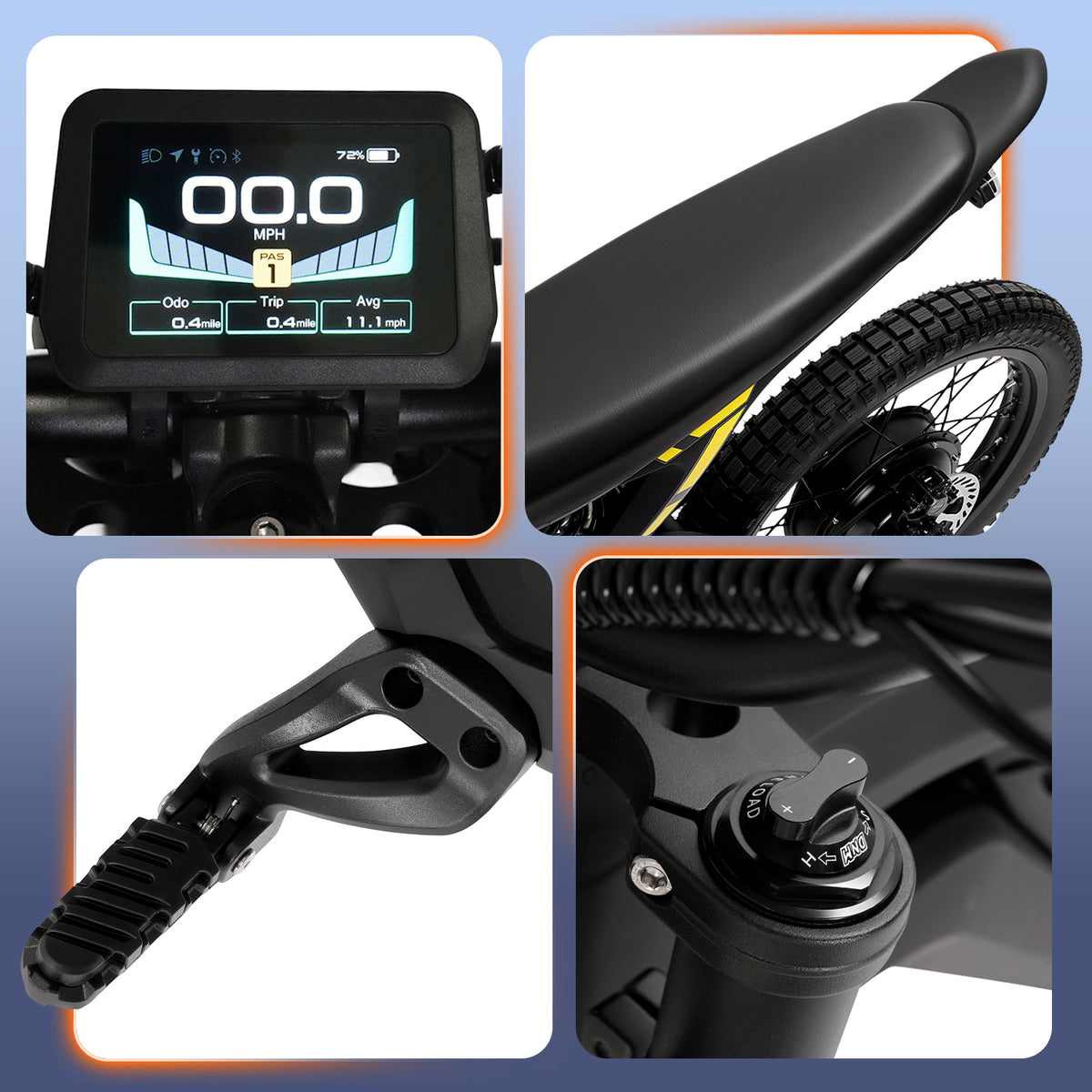 60V 4000W Electric Moped, 56 MPH High-Speed Electric Motorcycle with 35Ah Lithium Battery, Hydraulic Disc Brakes & All-Terrain Tires