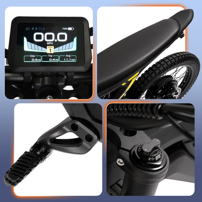60V 4000W Electric Moped, 56 MPH High-Speed Electric Motorcycle with 35Ah Lithium Battery, Hydraulic Disc Brakes & All-Terrain Tires