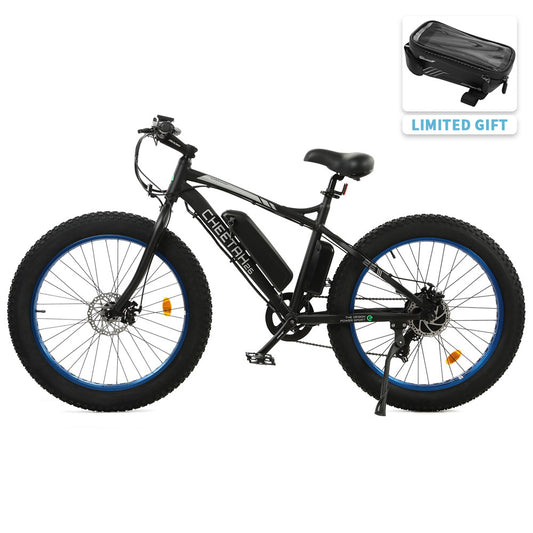 Ecotric Cheetah 26 Fat Tire Beach Snow Electric Bike - Blue