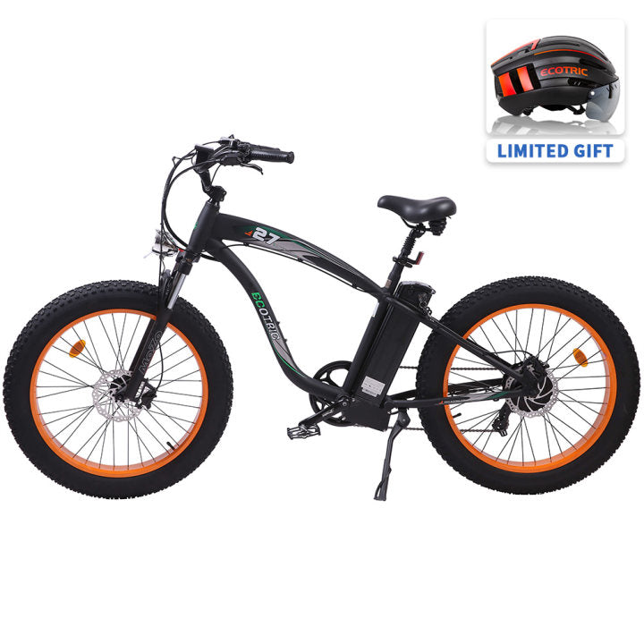 UL Certified-Ecotric Hammer Electric Fat Tire Beach Snow Bike - Orange