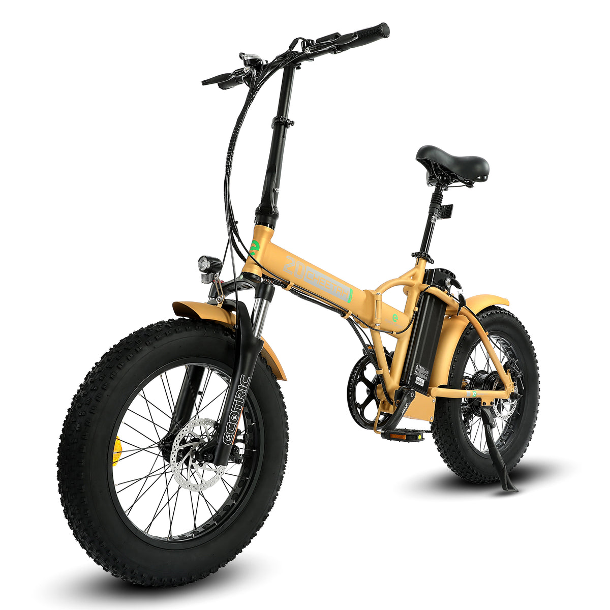 ECOTRIC 48V 20 Inches Fat Tire Portable Folding Electric Bike - Gold ...