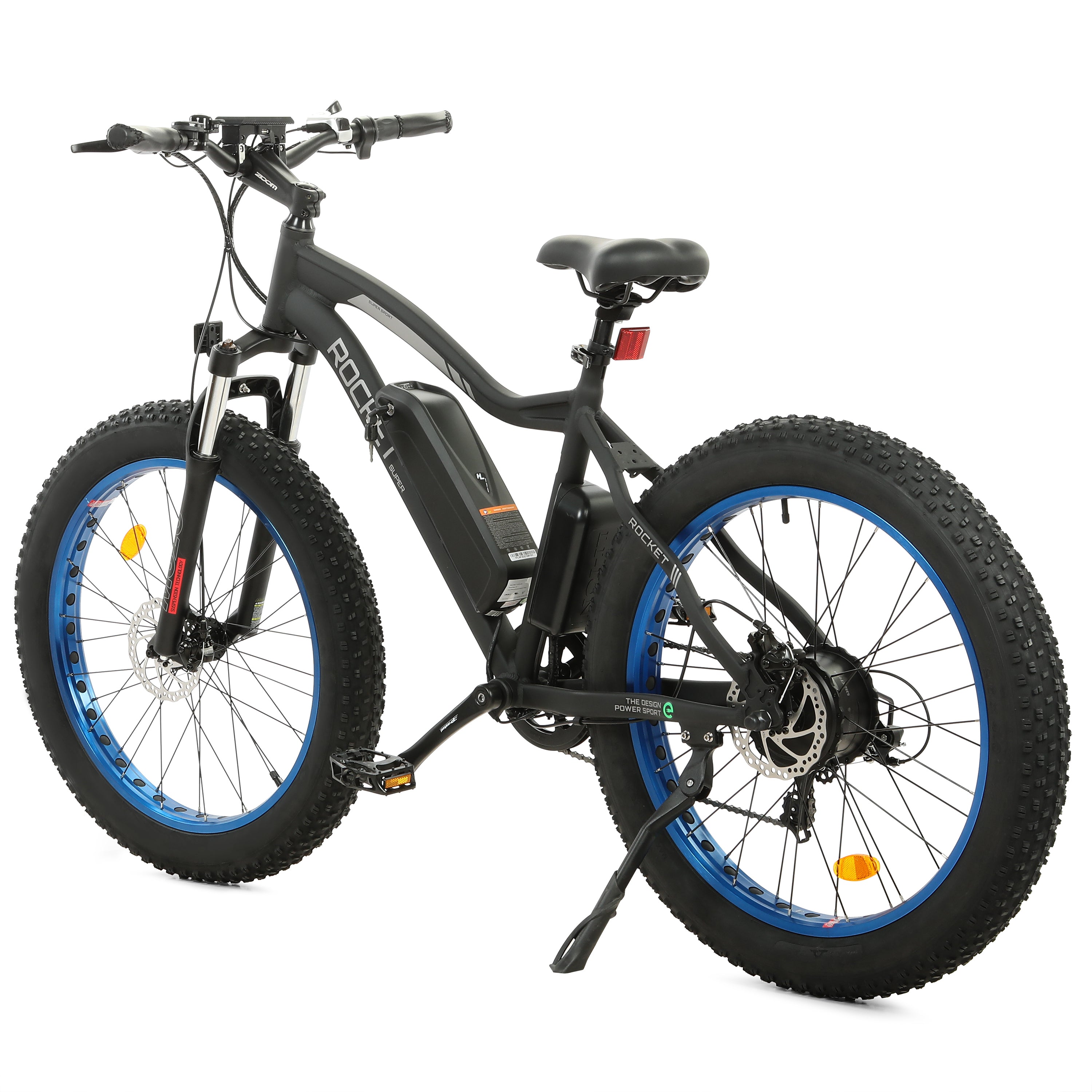 UL Certified-Ecotric Rocket Fat Tire Beach Snow Electric Bike - Blue