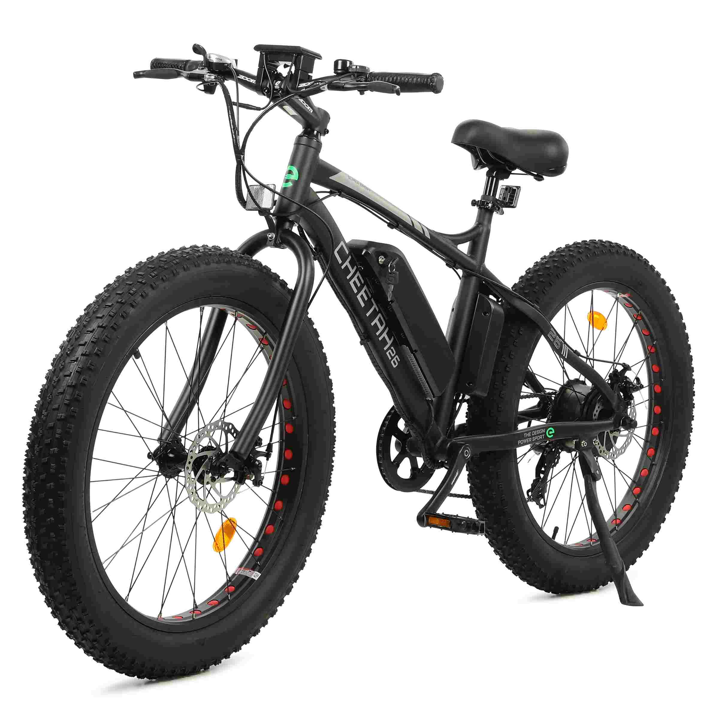 Cheetah 26 Fat Tire Beach Snow Electric Bike-Matt Black - 6