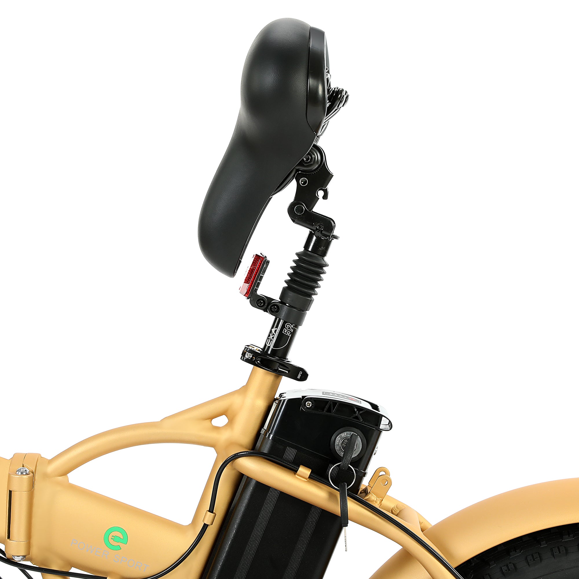 Ecotric 48V Gold portable and folding fat ebike with LCD display