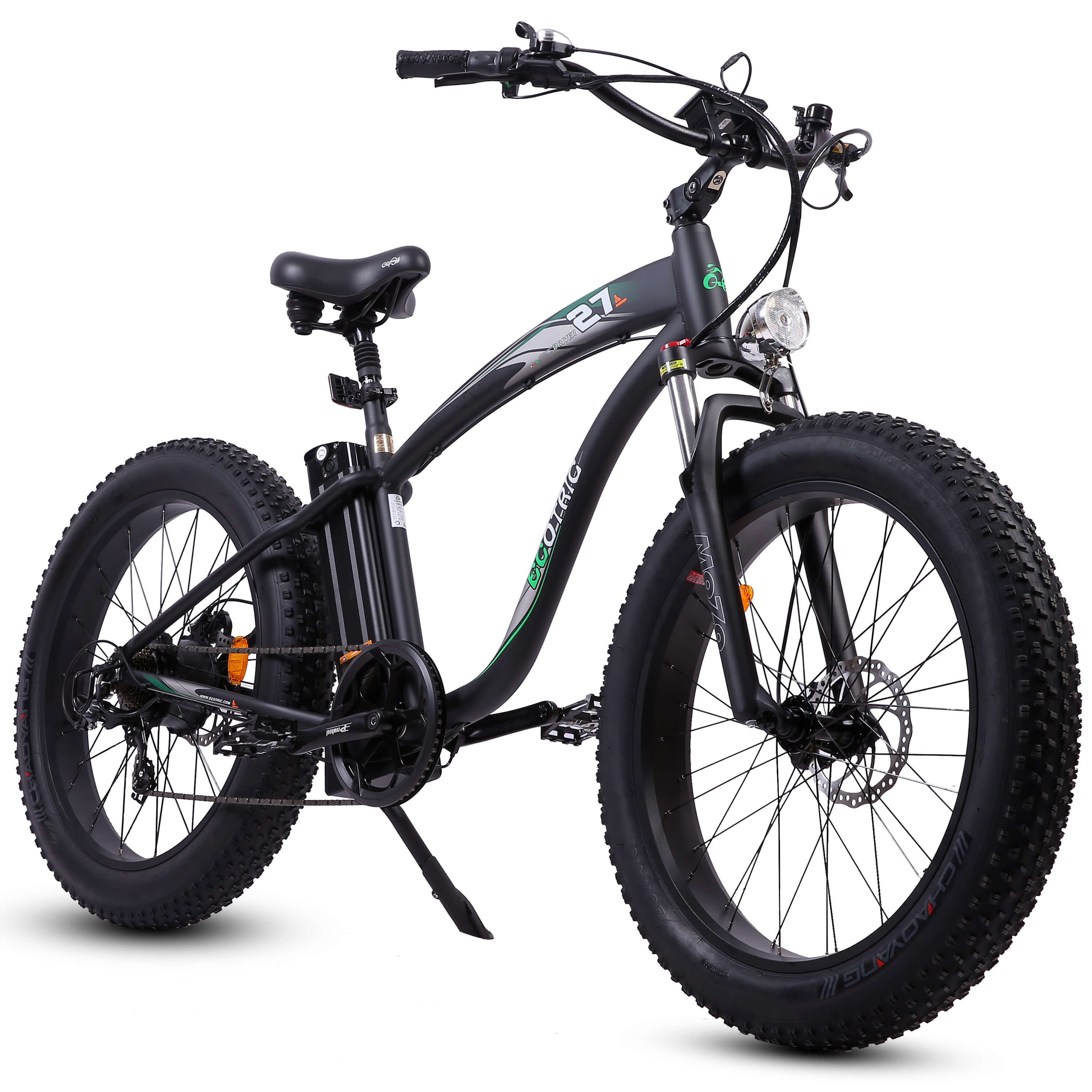 UL Certified Ecotric Hammer Electric Fat Tire Beach Snow Bike Matt Black