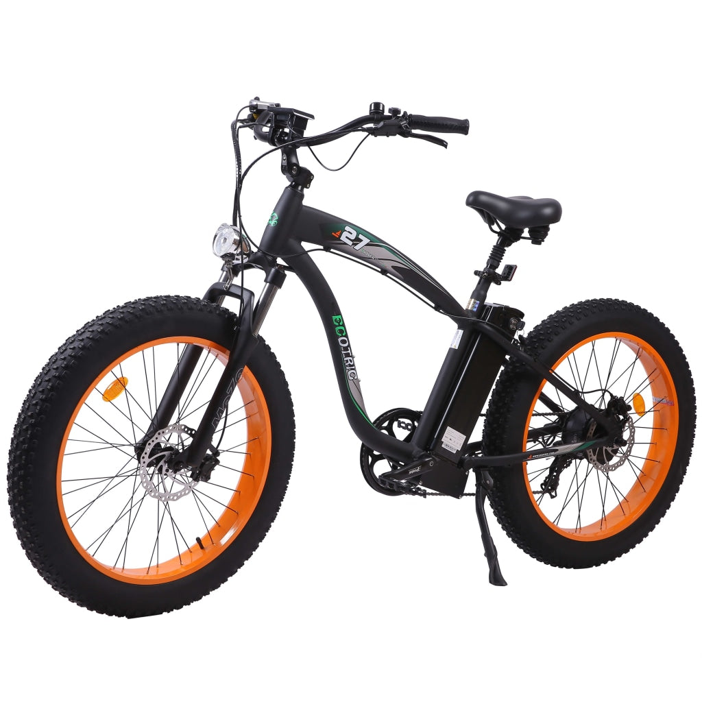 Ul Certified-Ecotric Hammer Electric Fat Tire Beach Snow Bike - Orange For Canada Ul-E-Bike