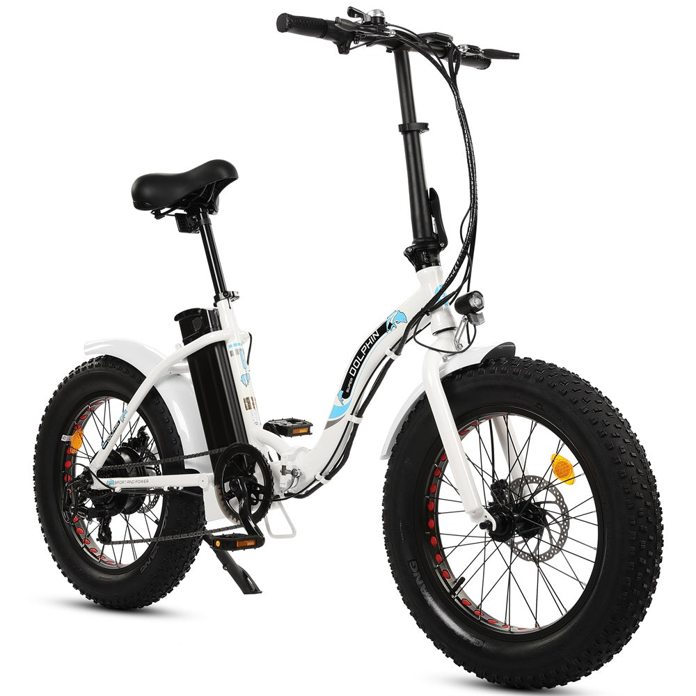 UL Certified-20inch white portable and folding fat bike model Dolphin - 3
