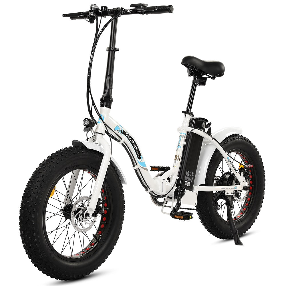 UL Certified-20inch white portable and folding fat bike model Dolphin - 4