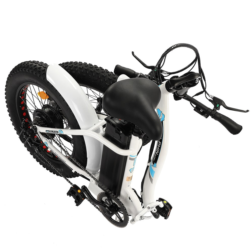 UL Certified-20inch white portable and folding fat bike model Dolphin - 6