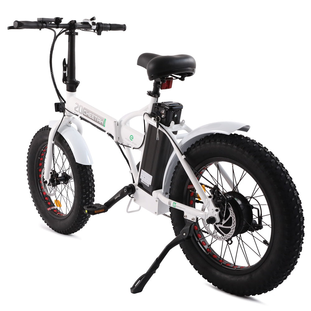 UL Certified-20inch White Fat Tire Portable and Folding Electric Bike - 6