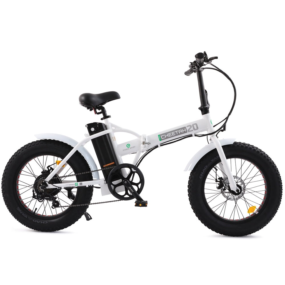 UL Certified-20inch White Fat Tire Portable and Folding Electric Bike - 7