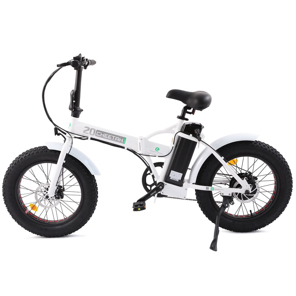 UL Certified-20inch White Fat Tire Portable and Folding Electric Bike - 2