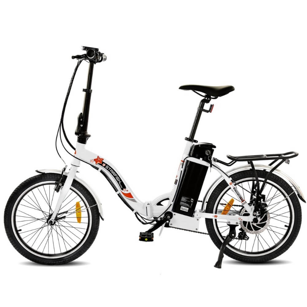 UL Certified-Starfish 20inch portable and folding electric bike - White - 1