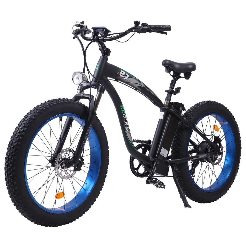 UL Certified-Hammer Electric Fat Tire Beach Snow Bike-Blue - 2