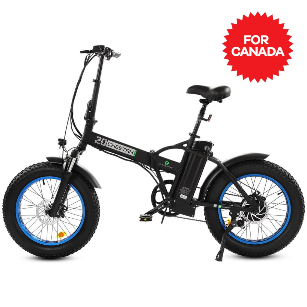 48V Fat Tire Portable and Folding Electric Bike with LCD display-Black and Blue - 1