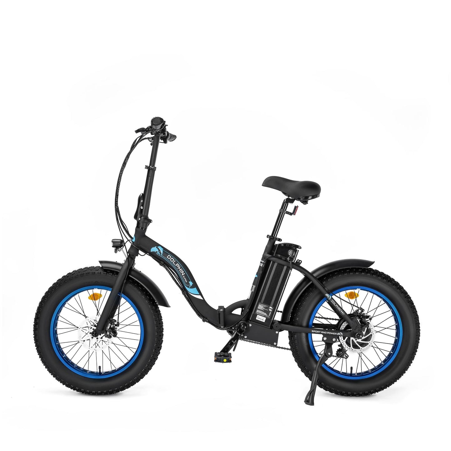 UL Certified-Ecotric 20inch black Portable and folding fat bike model Dolphin