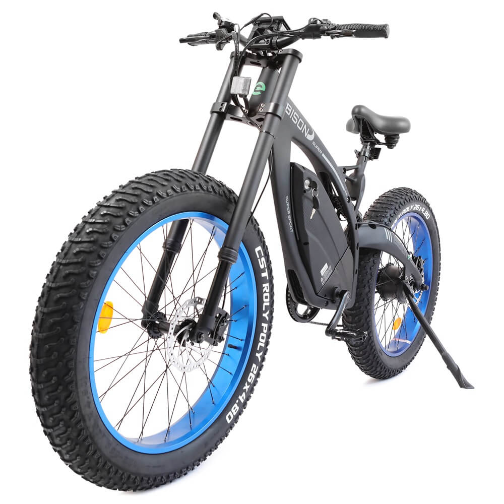 48v 17.6AH 1000W big fat tire ebike Bison-Matt Black - 4